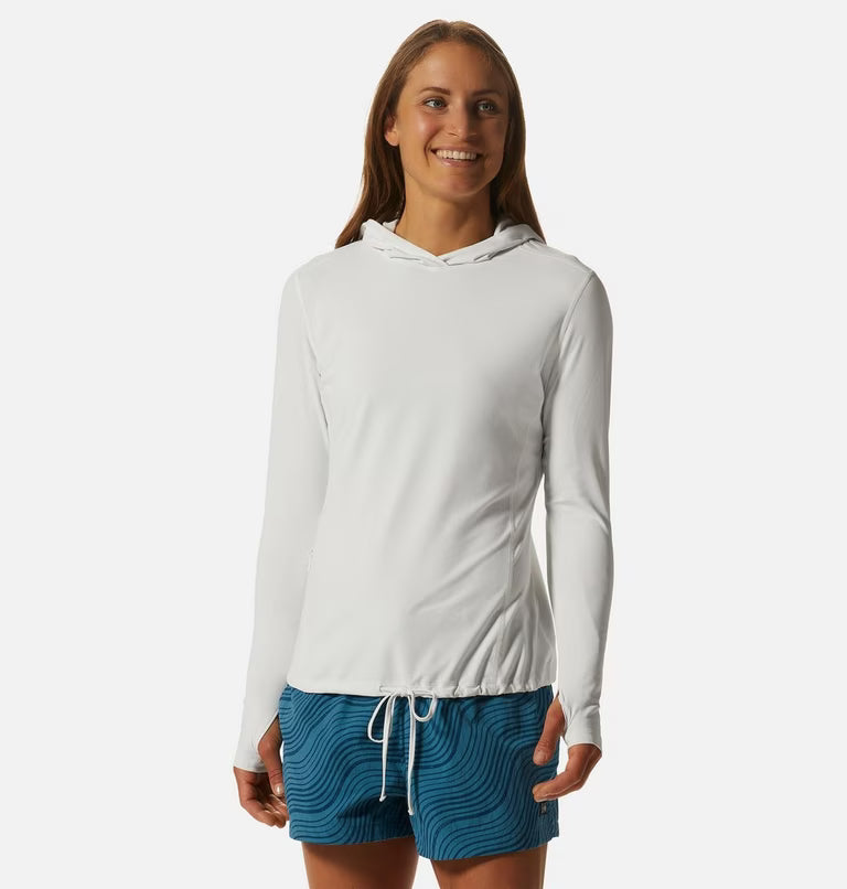 Mountain Hardwear Crater Lake Long Sleeve Hoody — Lightweight sun protection, for hiking, climbing, and travel.