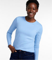 L.L. Bean Women's Pima Cotton Tee — Long-sleeve crewneck, for everyday and travel