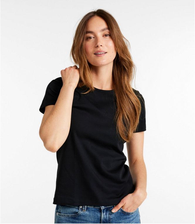 LL Bean- Women's Pima Crewneck short sleeve shirt