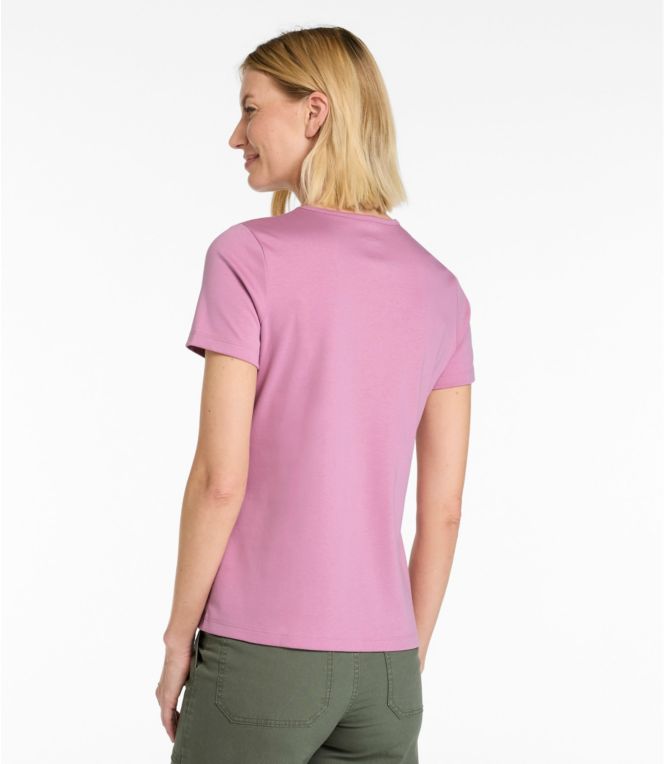 LL Bean- Women's Pima Crewneck short sleeve shirt