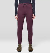 Mountain Hardwear Women's Up First Tech Fleece Pant — Black, for hiking, everyday, and travel.