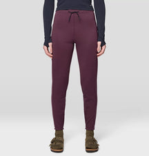 Mountain Hardwear Women's Up First Tech Fleece Pant — Black, for hiking, everyday, and travel.