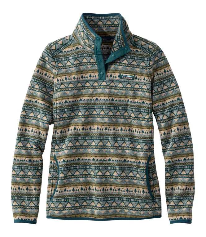 L.L. Bean - Women's L.L.Bean Sweater Fleece Pullover, Print