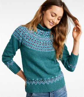 L.L. Bean Cotton Ragg Crewneck Fair Isle — Moss Mountain Outfitters, for everyday.