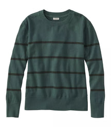 L.L. Bean - Women's Cotton/Cashmere Sweater, Crewneck Stripe