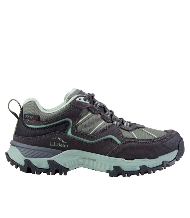 L.L. Bean Trail Model X Low Waterproof Hiker — black and gray, for hiking.