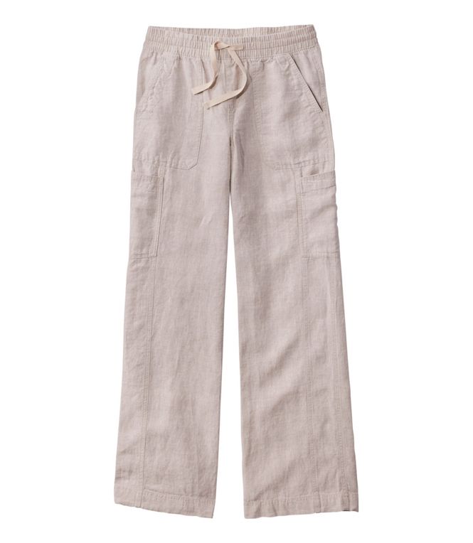 L.L. Bean Women's Premium Linen Breezy Pull-On Utility Pants — Wide-leg, for everyday and travel
