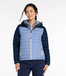 L.L. Bean - Women's Access Down Hooded Puffer, Colorblock