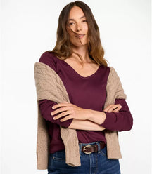 L.L.Bean - Women's Pima Cotton Tee, Long-Sleeve Crewneck