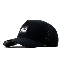 MELIN Odyssey Stacked Hydro — Black hat, for hiking, water sports, and everyday wear