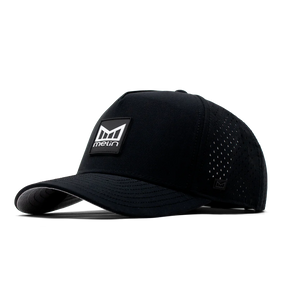 MELIN Odyssey Stacked Hydro — Black hat, for hiking, water sports, and everyday wear