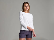 Kuhl Solis Long Sleeve Crew — Heathered green, for hiking, everyday wear, and travel