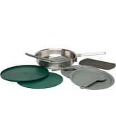 Stanley Adventure All-in-One Fry Pan Set — silver, for camping and hiking meals.
