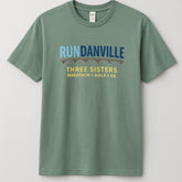 Moss Mountain Outfitters Three Sister Marathon "Run Danville" Official shirt — white, for everyday wear.