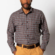 Moss Mountain Outfitters LS Performance Flannel Sport Shirt-Ballard Plaid — red plaid, for hiking, camping, and everyda…