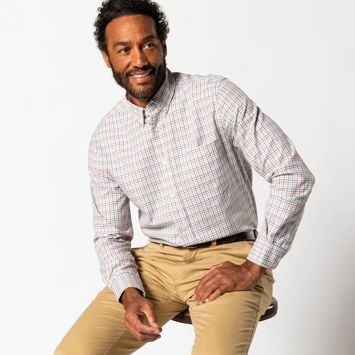 Duck Head Cotton Oxford Sport Shirt — blue, for everyday wear