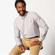 Duck Head Cotton Oxford Sport Shirt — blue, for everyday wear