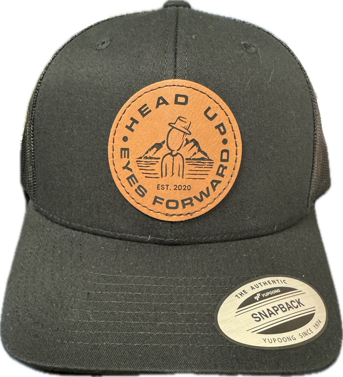 Head Up Eyes Forward Hat — Gray, for everyday wear, hiking, and trail running.