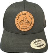 Head Up Eyes Forward Hat — Gray, for everyday wear, hiking, and trail running.
