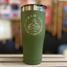 Moss Mountain Outfitters Yukon Freedom Tumbler — "Head Up Eyes Forward" graphic, for everyday hydration.
