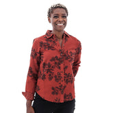 Moss Mountain Outfitters Aventura Gramercy Floral Button Up Shirt — Floral print, for everyday travel.