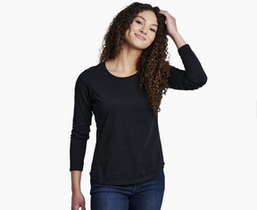 KÜHL Arabella Scoop Long Sleeve — Heathered blue, for everyday wear, hiking, and travel.