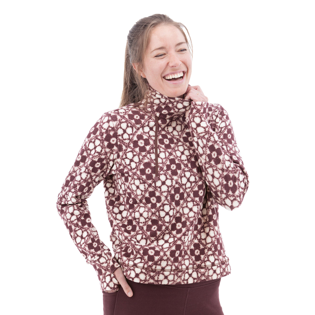 Moss Mountain Outfitters Aventura Dog-Walker Print Fleece Pullover — dog print, for everyday.