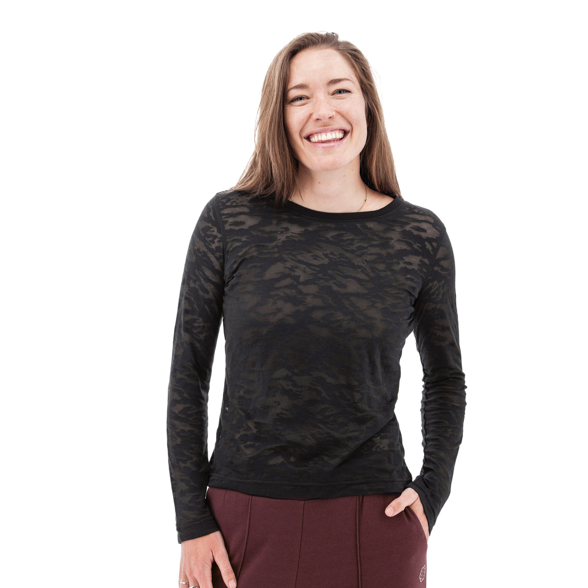 Moss Mountain Outfitters Aventura Ambrosia Burnout Top — Floral burnout, for everyday and travel.