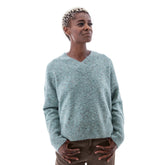 Aventura Elsa V Neck Sweater — heather gray, for everyday travel