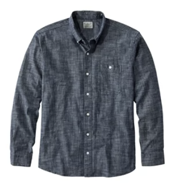 L.L. Bean -   Men's Comfort Stretch® Chambray Shirt, Long-Sleeve