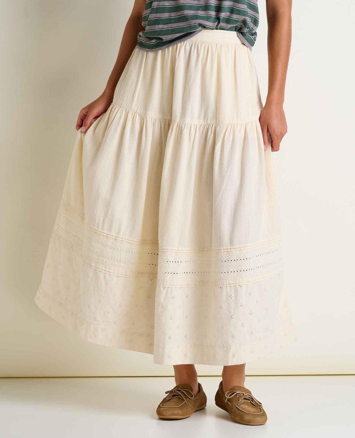 Toad & Co Airscape Midi Skirt — green, for everyday wear
