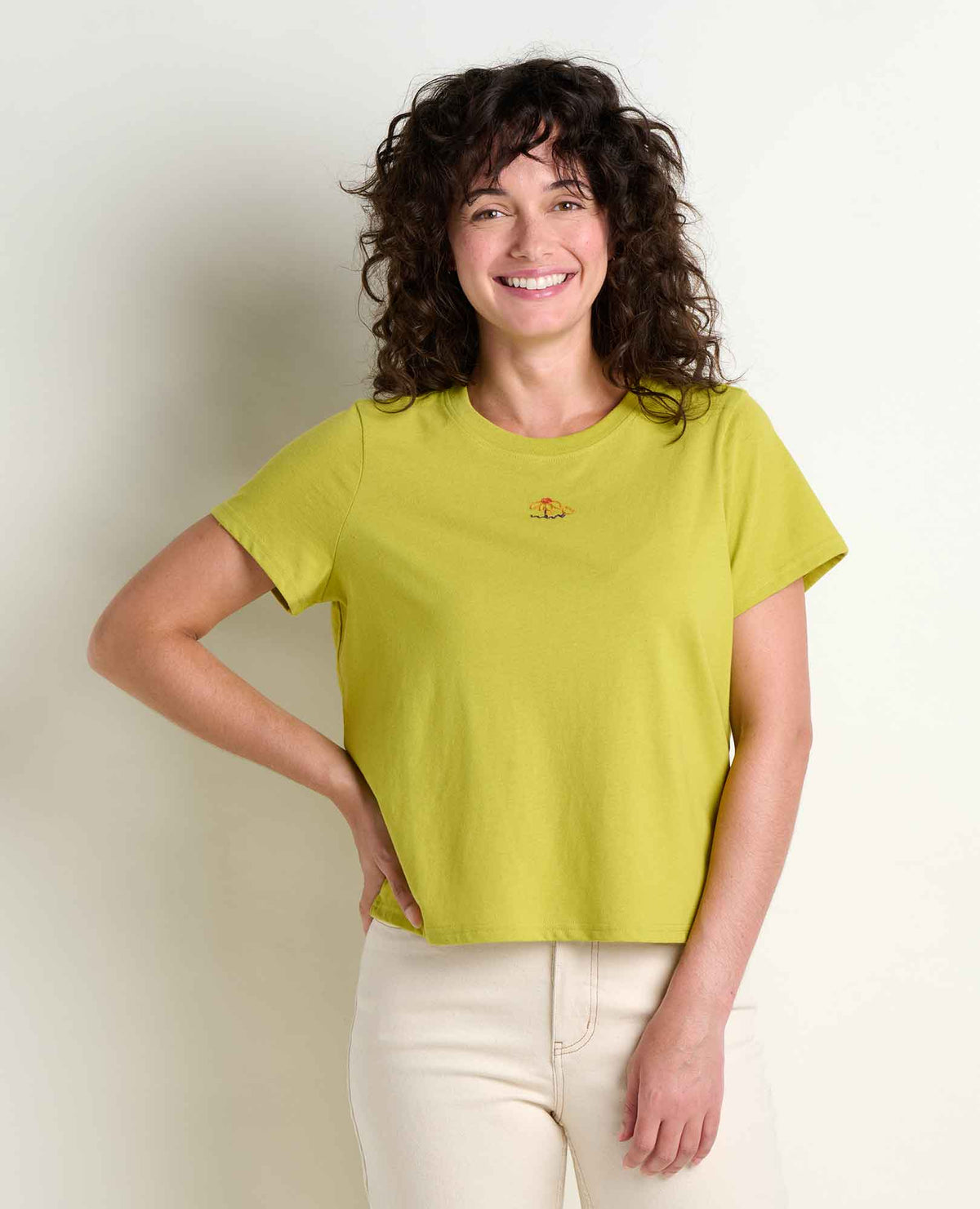 Toad & Co. Women's Re-Form Crew Embroidered by Moss Mountain Outfitters — cream, for everyday wear