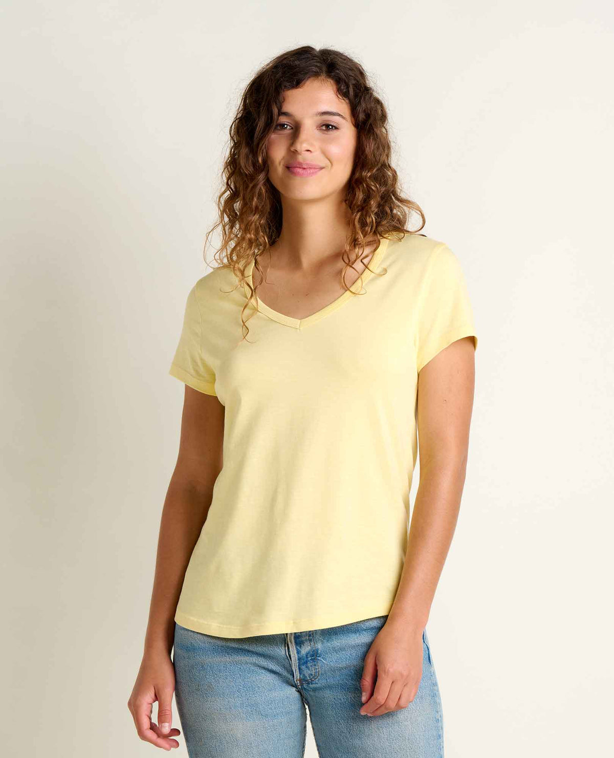 Toad & Co. Marley II Short Sleeve V Neck Tee — Heather gray, for everyday wear