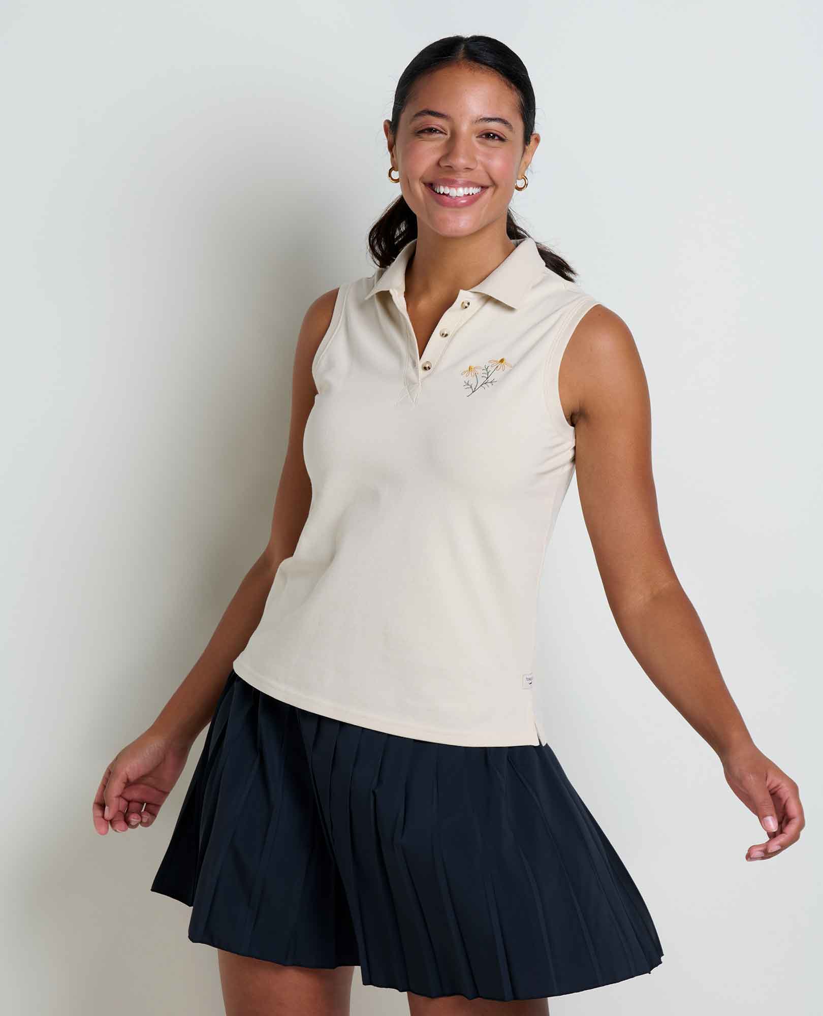 Toad & Co. Yerba Sleeveless Polo — Green, for everyday wear