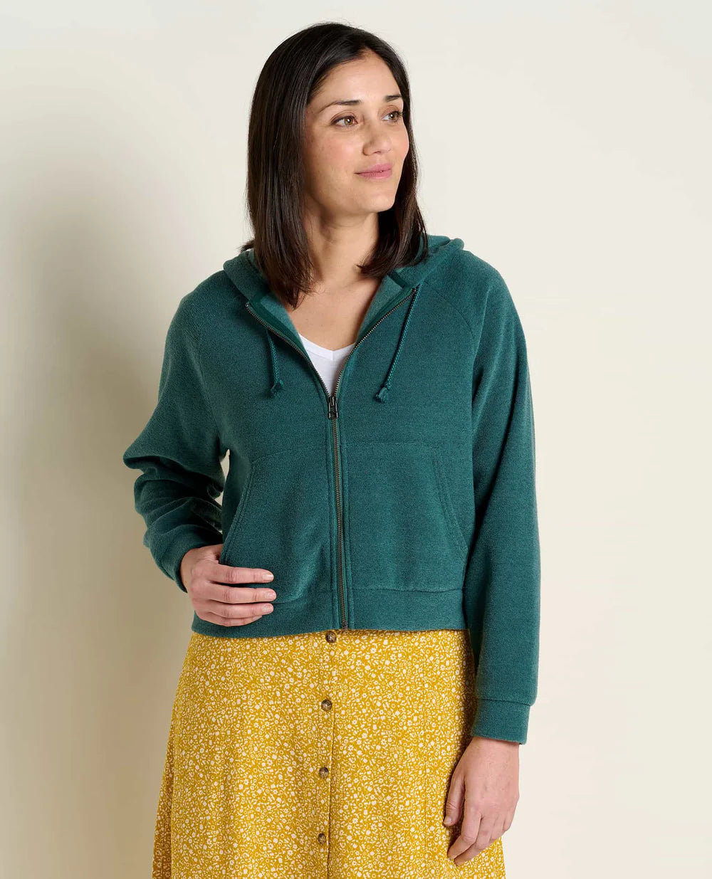 Toad & Co Whitney Terry Zip Hoodie — heather gray, for everyday travel