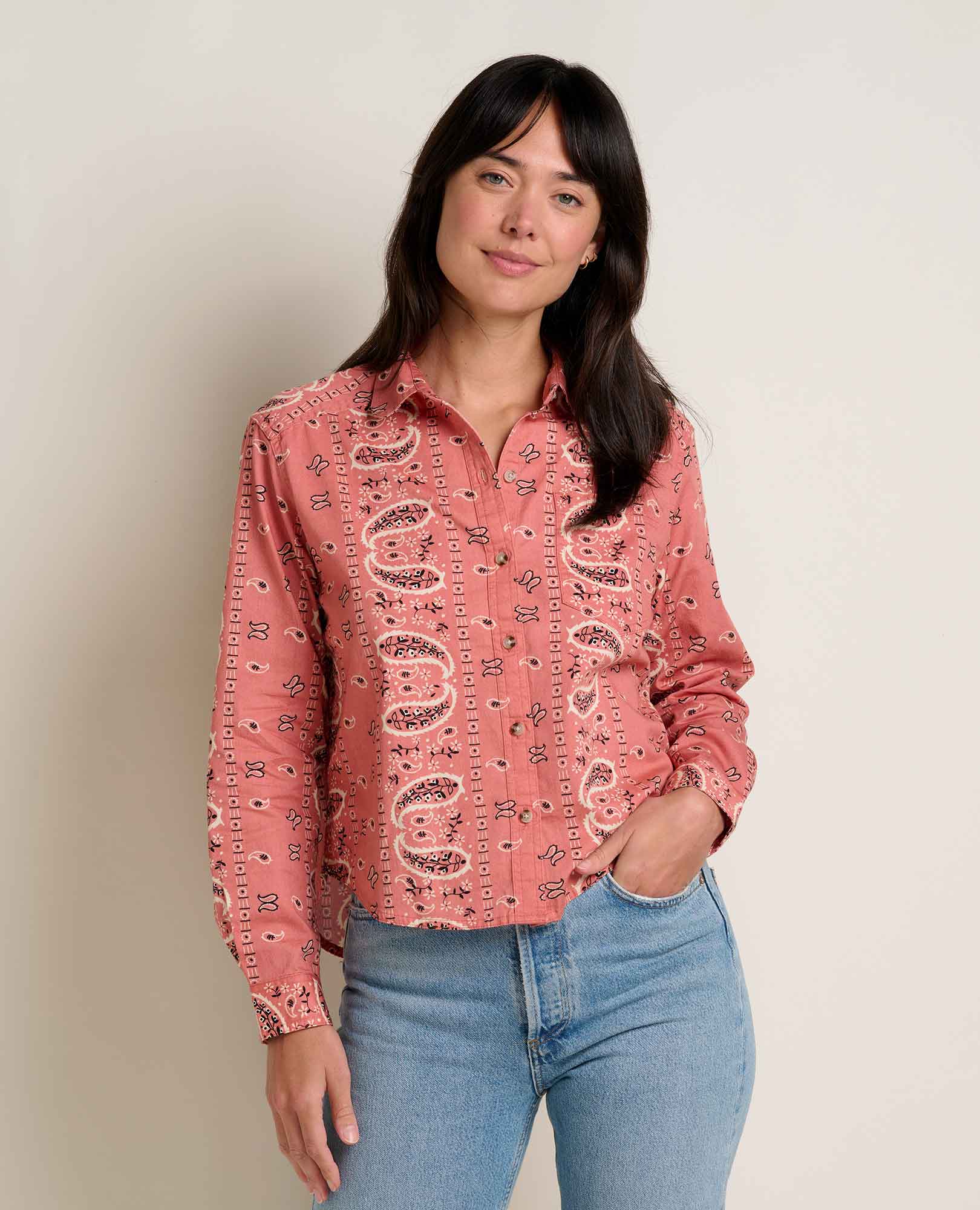 Toad & Co. Arroyo Twill Boxy Shirt — Moss green, for hiking, everyday wear, and travel.