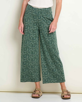 Toad & Co. Chaka Wide Leg Crop Pant — Moss green, for everyday travel