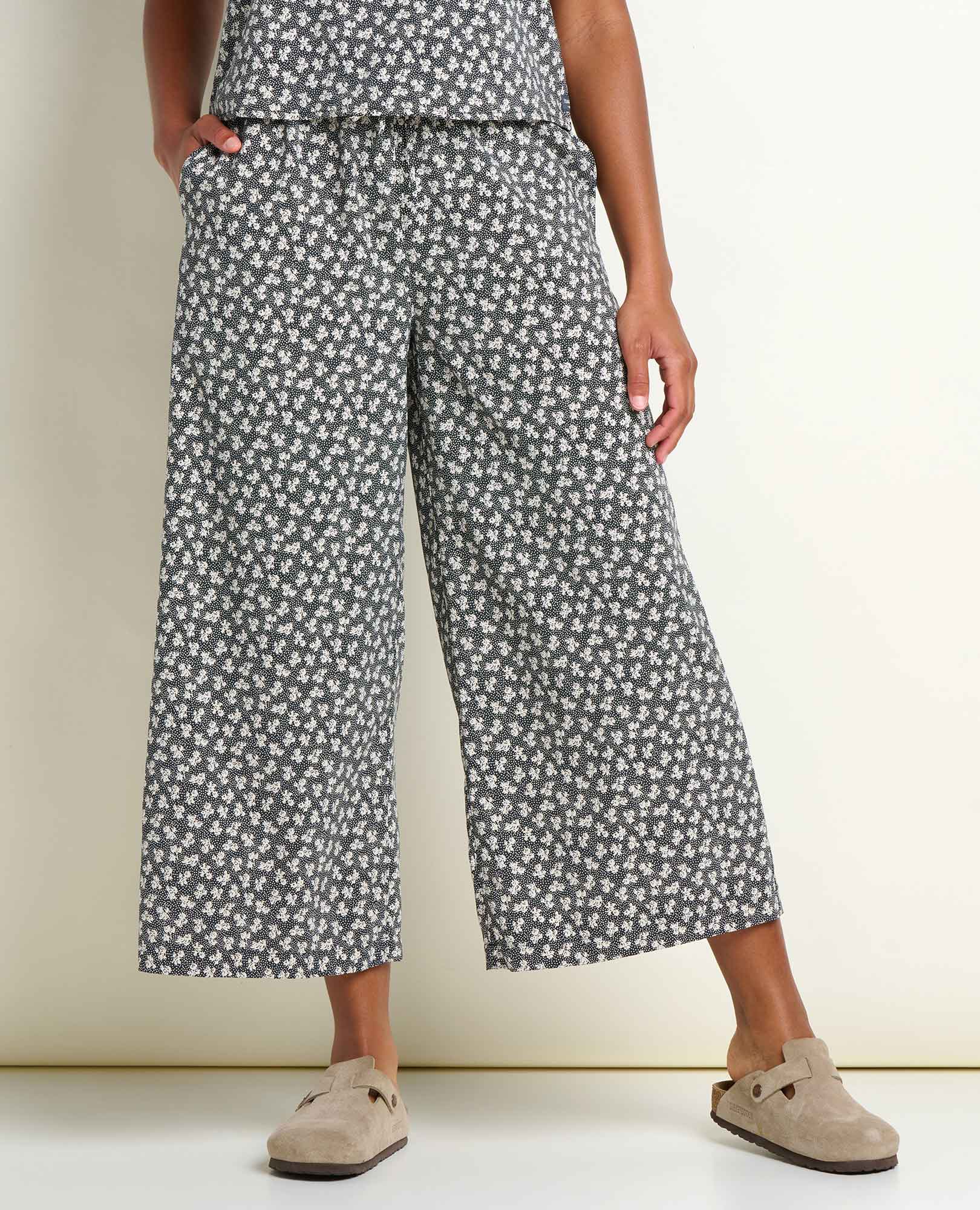Toad & Co. Sunkissed Wide Leg Crop Pant — Cream, for everyday, travel, and water activities.