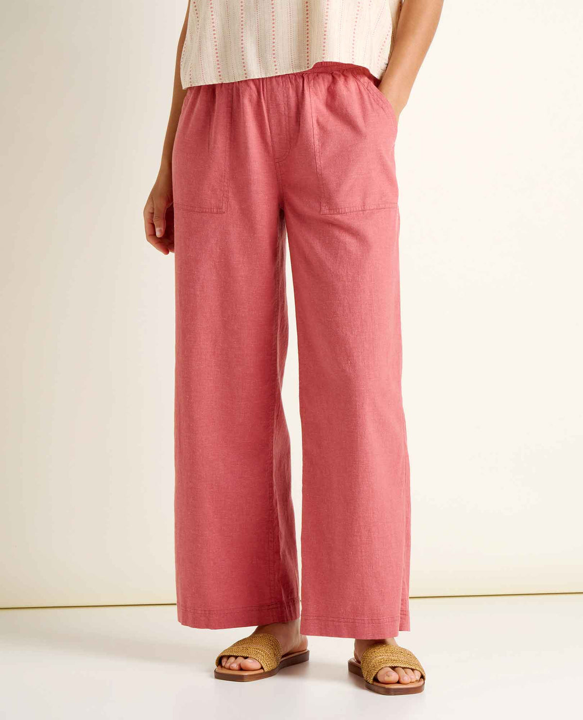 Toad & Co. Taj Hemp Wide Leg Pant — Moss, for everyday travel.