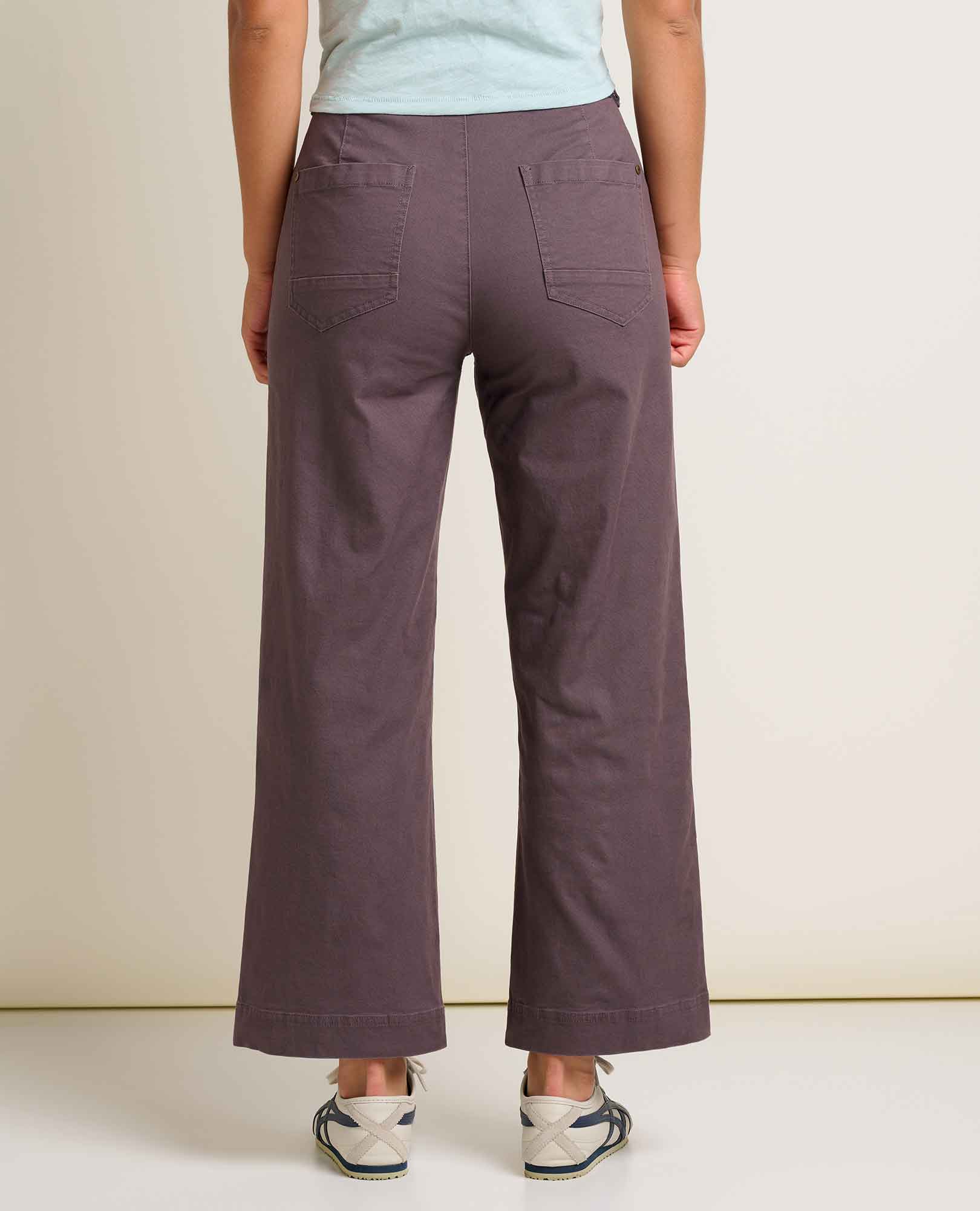 Toad & Co. Earthworks Wide Leg Crop Pant — Moss green, for everyday and travel.