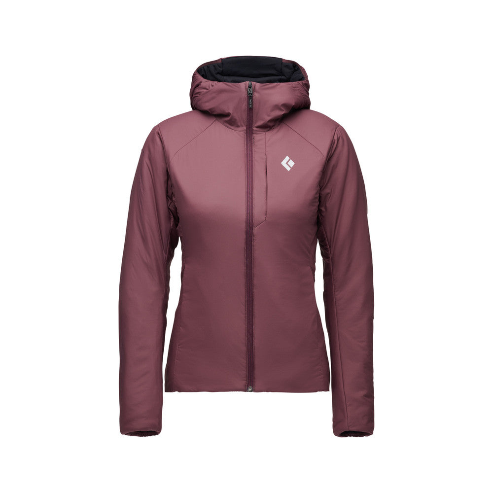 Black Diamond Women's First Light Stretch Hoody — black, for climbing, hiking, and everyday wear.