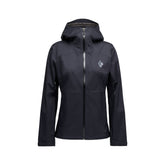 Black Diamond Women's Fineline Stretch Shell — black, for hiking, climbing, and everyday wear.