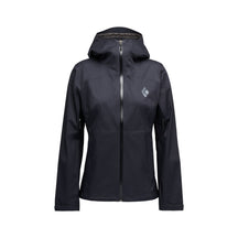 Black Diamond Women's Fineline Stretch Shell — black, for hiking, climbing, and everyday wear.