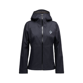 Black Diamond Women's Fineline Stretch Shell — black, for hiking, climbing, and everyday wear.