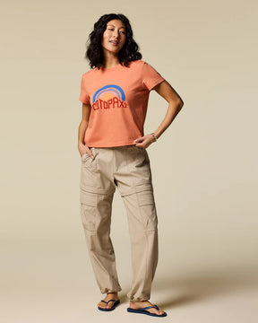 Cotapaxi Women's Sunset Embers T-shirt — orange and pink, for everyday wear