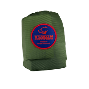 Yukon Outfitters Freedom Hammock — red, white, and blue, for hiking and camping.