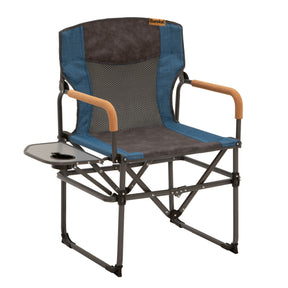 Eureka! Director's Chair with Side Table by Deuter — black, for camp and everyday use.