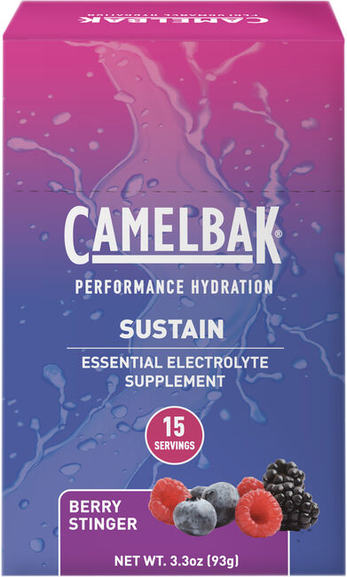 CamelBak Sustain Electrolyte Tear Sticks — orange powder, for hydration during hikes, camps, or trail runs.