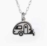 The Bearded Jeweler Camper Tiny Necklace — sterling silver, for everyday camp.