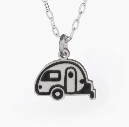 The Bearded Jeweler Camper Tiny Necklace — sterling silver, for everyday camp.